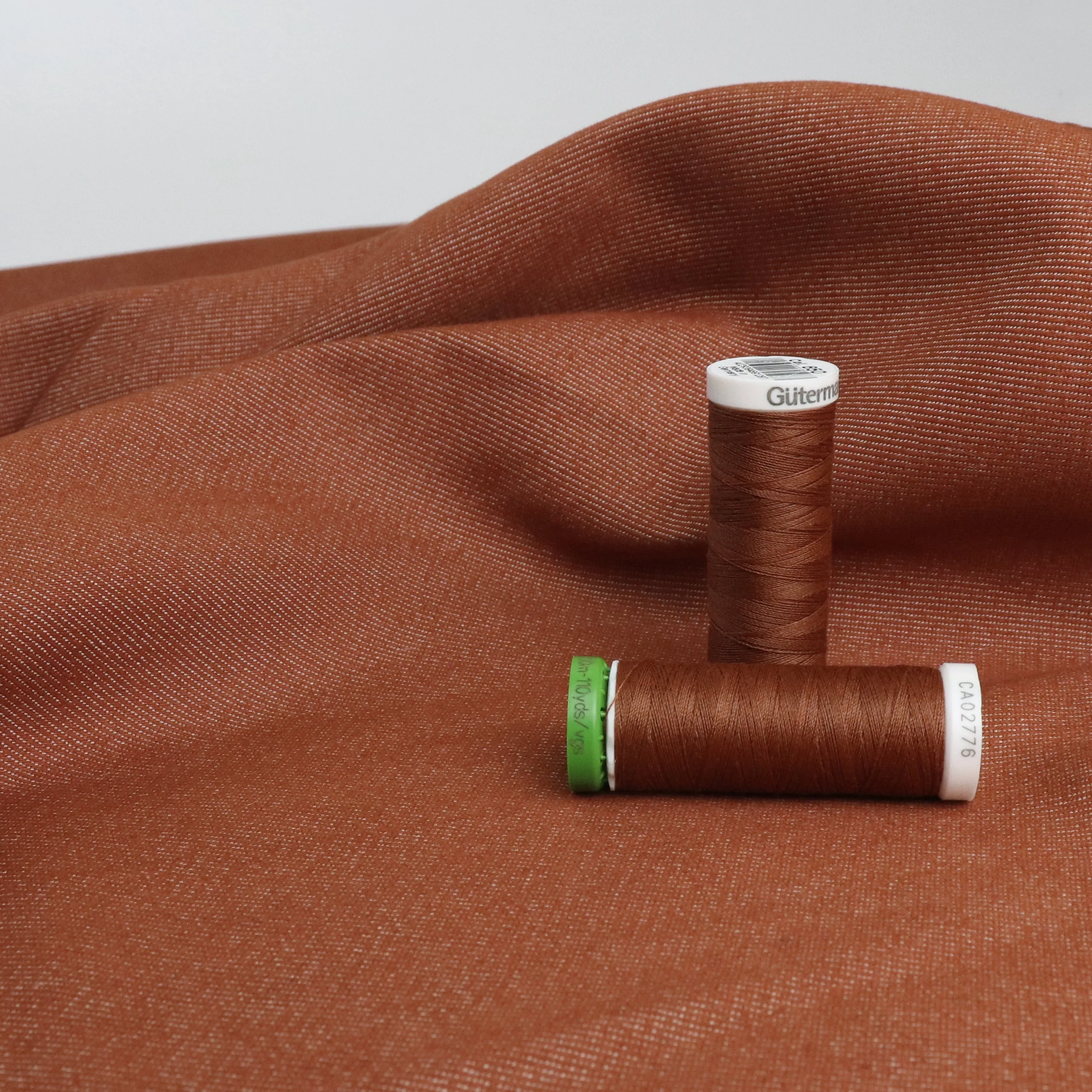 Denim Cotton Stretch - Copper - END OF BOLT 41cm