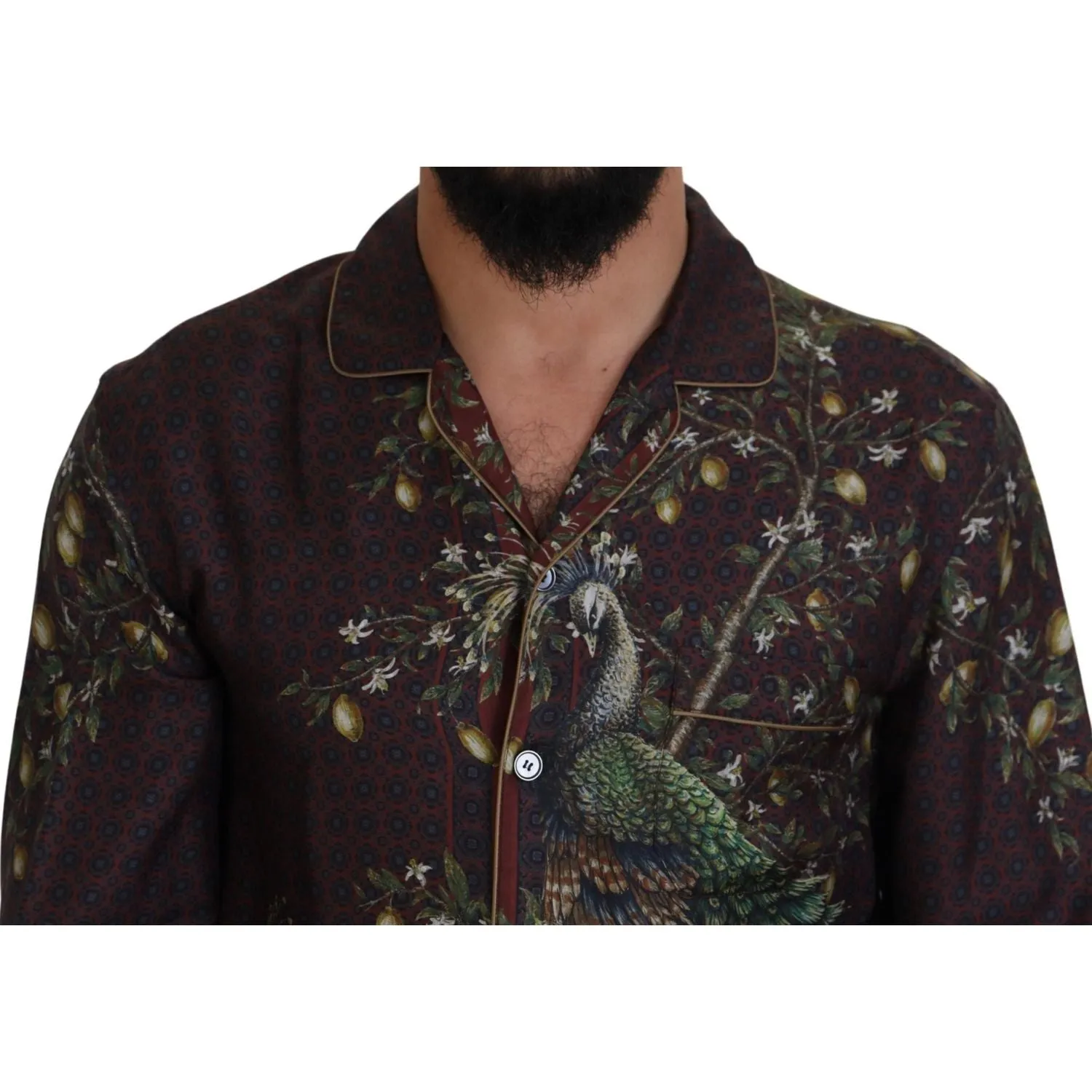 Dolce & Gabbana Elegant Silk Satin Men's Pajama Style Shirt