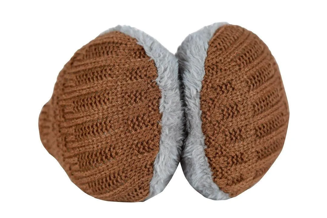 FabSeasons BrownGrey Knitted Winter Outdoor Ear Muffs