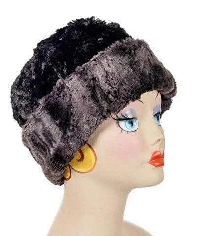 Faux Fur Beanie Hat - in Espresso Bean Brown and Fully Reversible