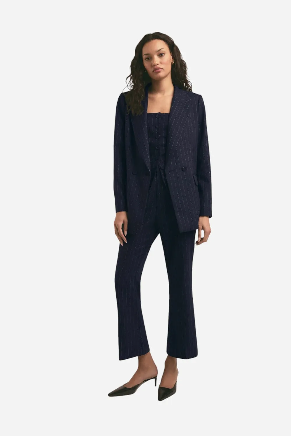 Favorite Daughter The Phoebe Pant Navy Pinstripe