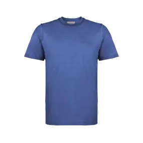 FERRANTE Cotton Jersey Crew Neck T-Shirt MID BLUE