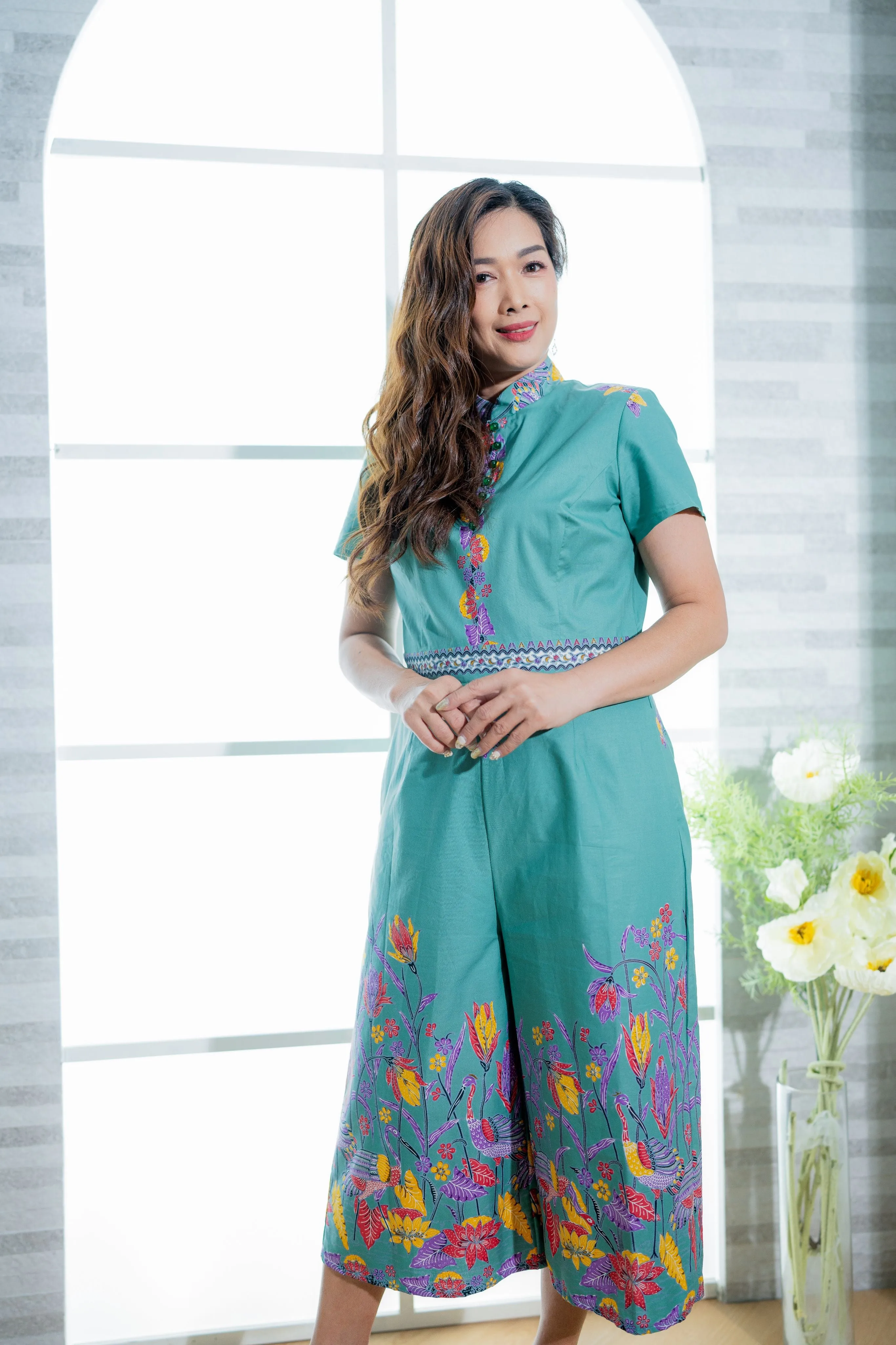 Flower Peranakan Batik Jumpsuit