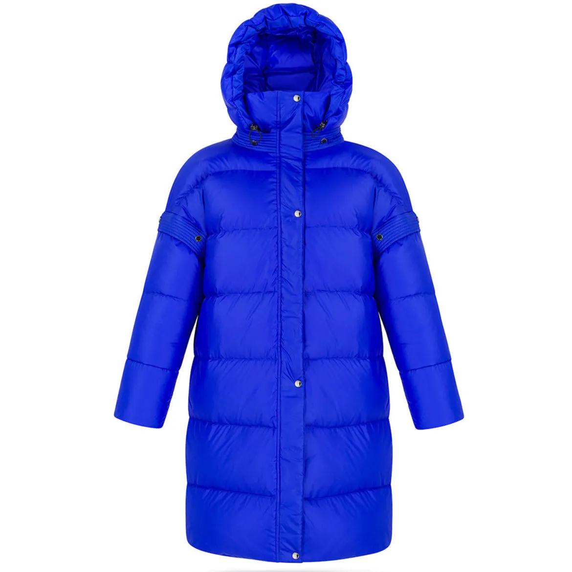 Fluff Women Detachable Sleeves Oversize Coat in Cobalt