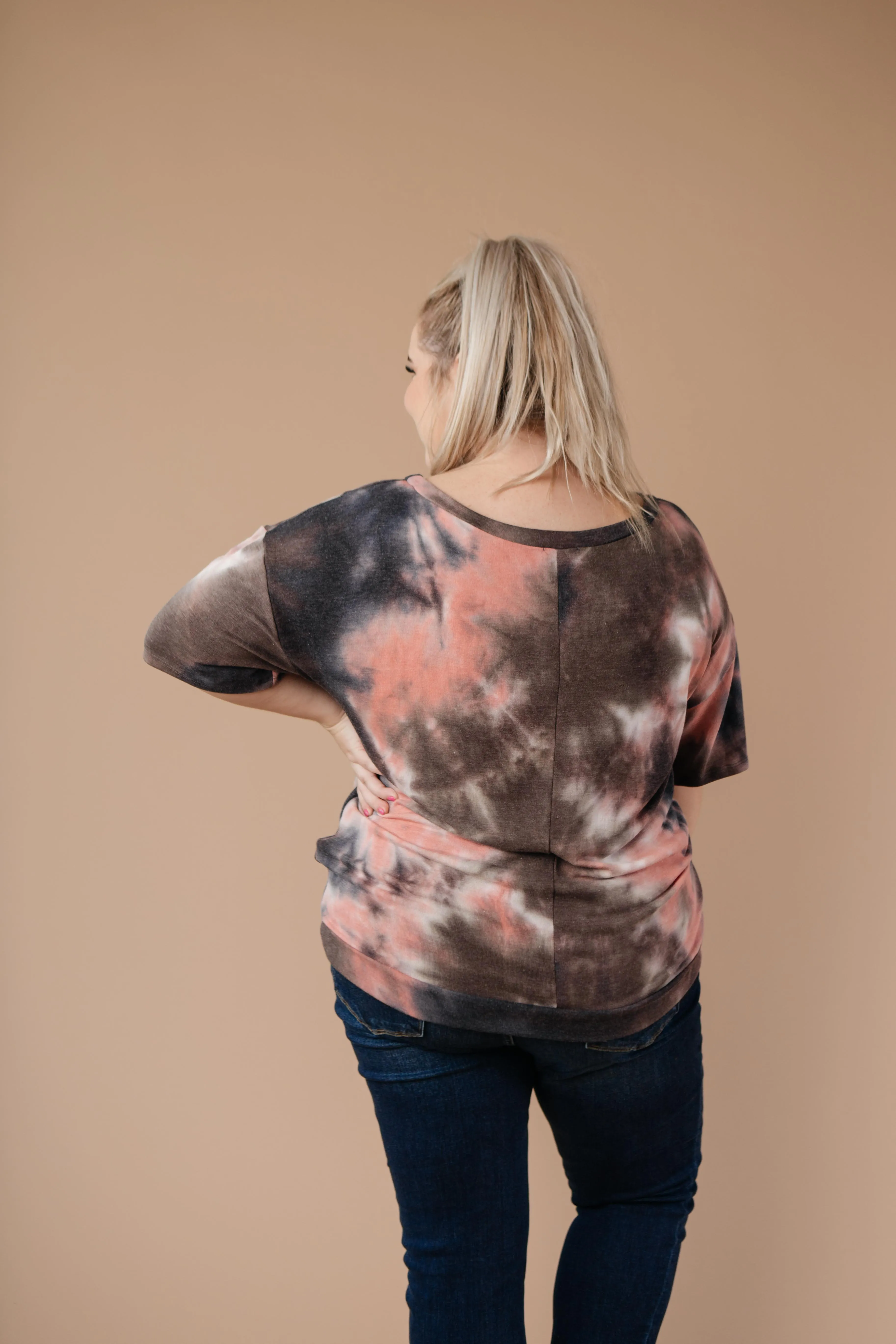 Forgotten Dreams Tie Dye Top In Mauve