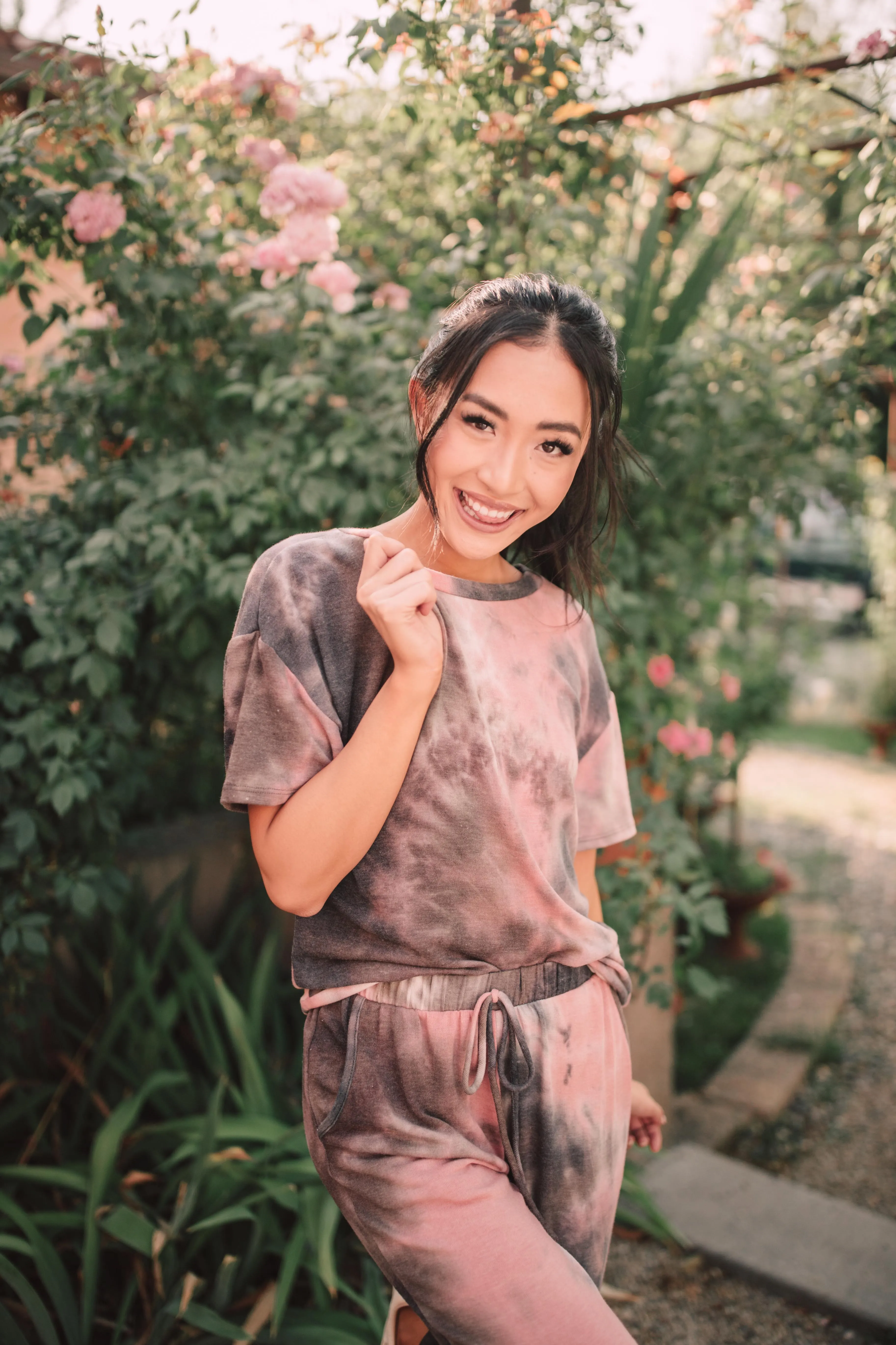 Forgotten Dreams Tie Dye Top In Mauve