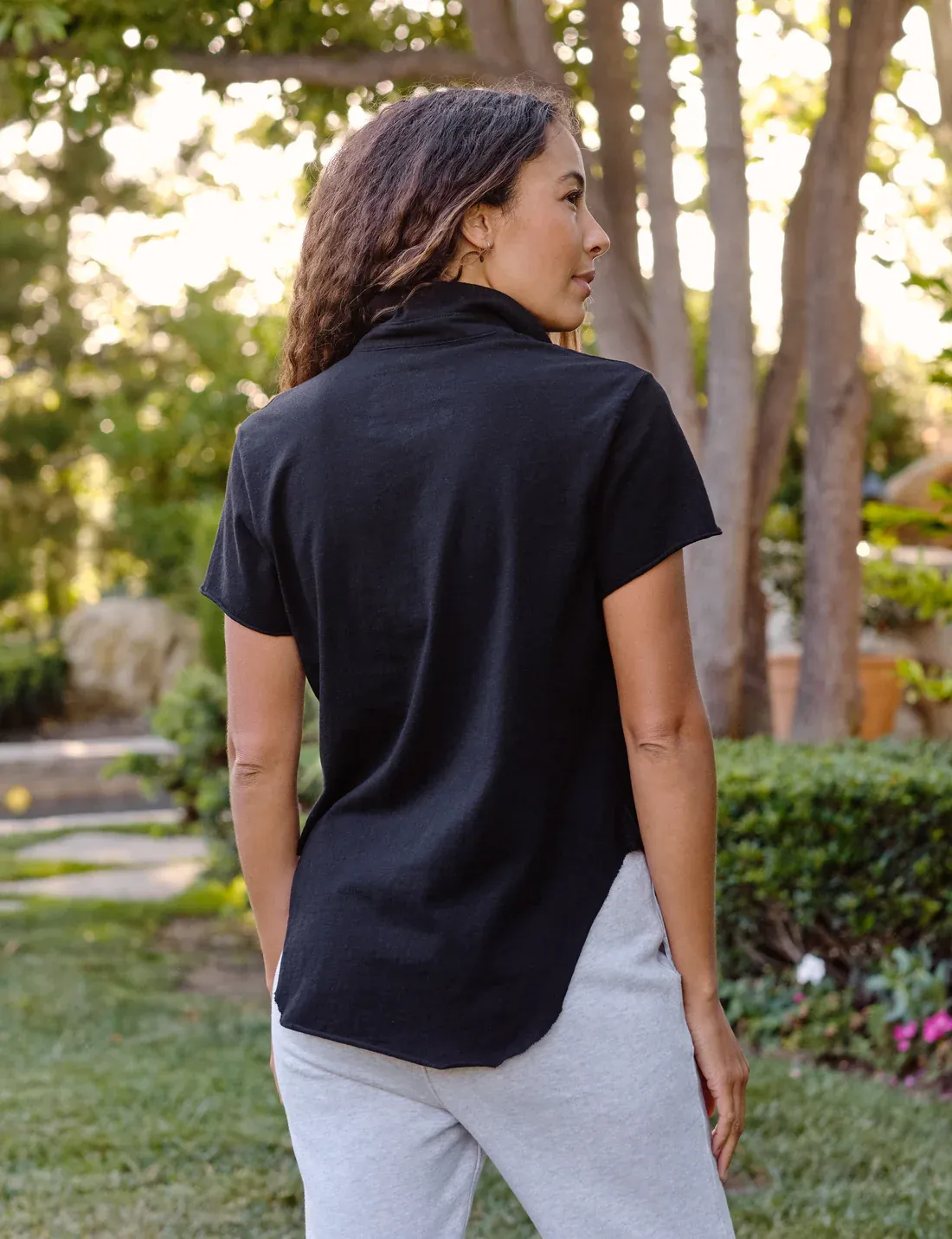 Frank & Eileen - Charlotte Perfect Polo in Black