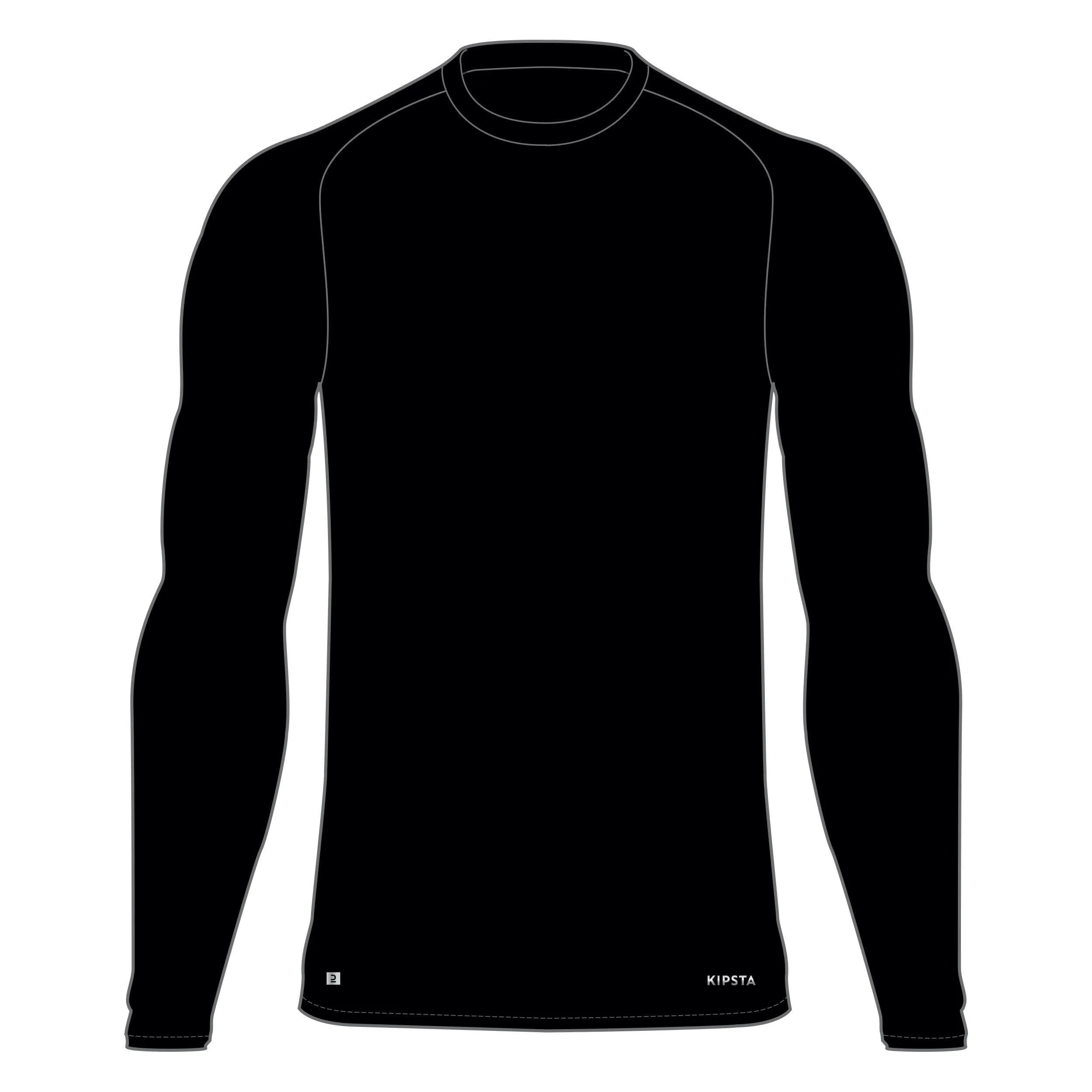 Functional long-sleeved shirt Keepcomfort 100 thermal comfort women/men black KIPSTA ,  black