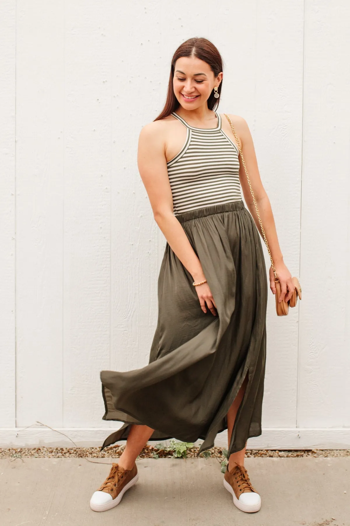 Get Away Maxi Skirt in Olive