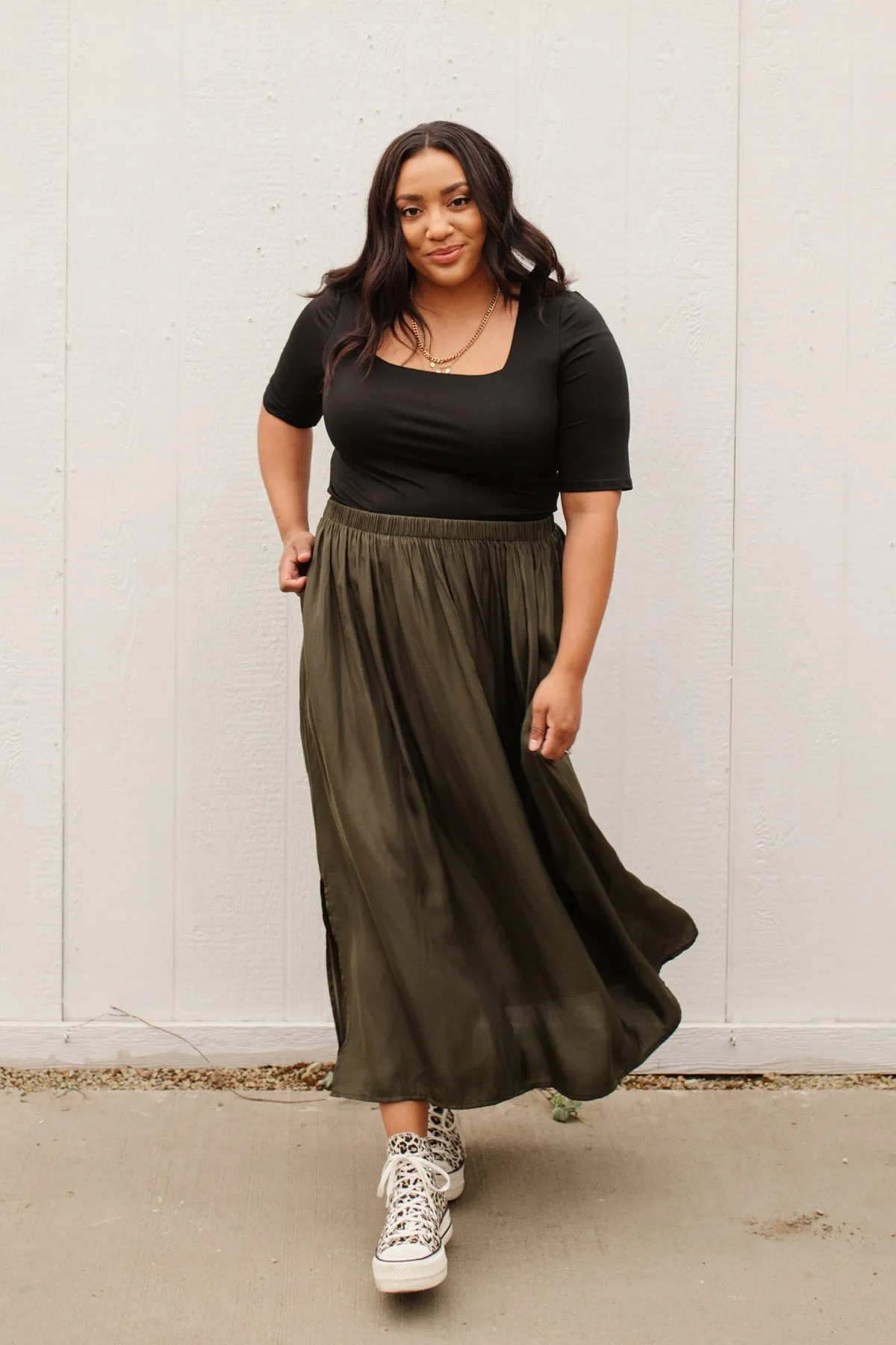 Get Away Maxi Skirt in Olive