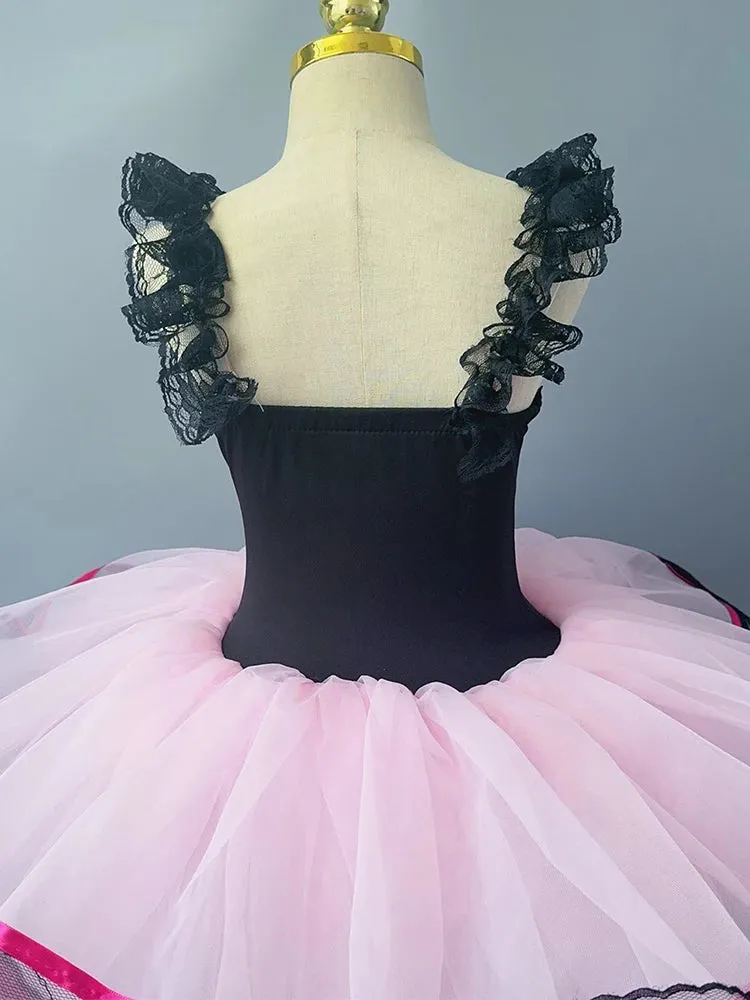 Girls Dance Tutu Skirt Costumes Professional Performance Ballet Attire