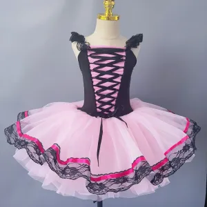 Girls Dance Tutu Skirt Costumes Professional Performance Ballet Attire