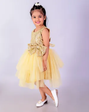 Golden Starlight Girls Tulle Dress