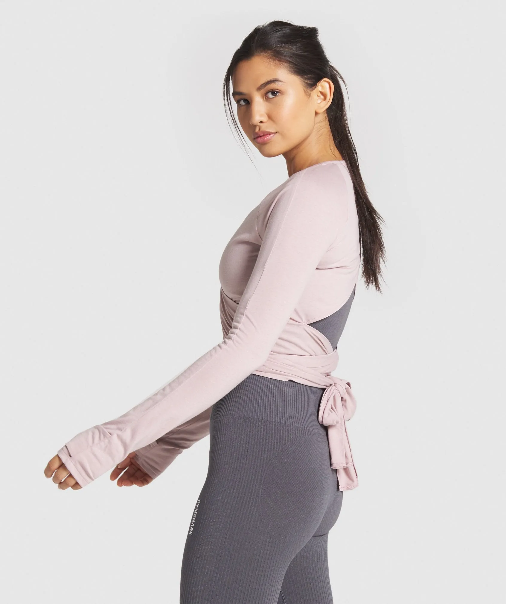 Gymshark Power Down Long Sleeve Crop Top - Pink