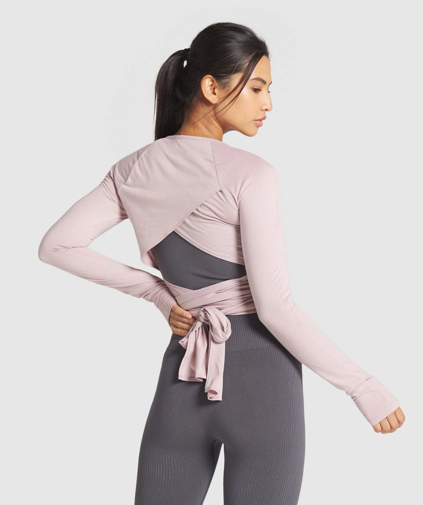 Gymshark Power Down Long Sleeve Crop Top - Pink