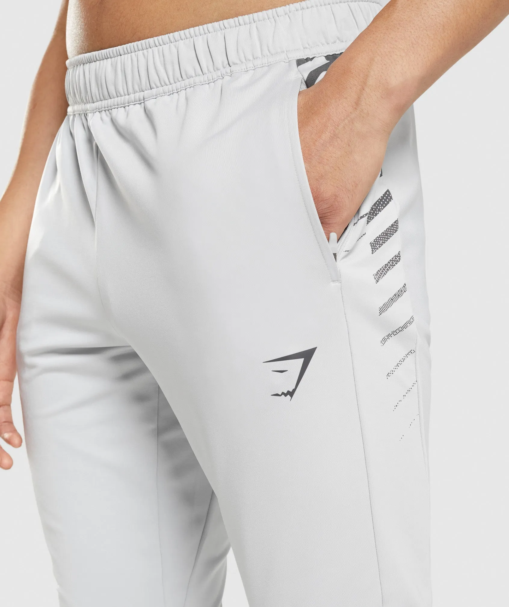 Gymshark Sport Stripe Joggers - Light Grey