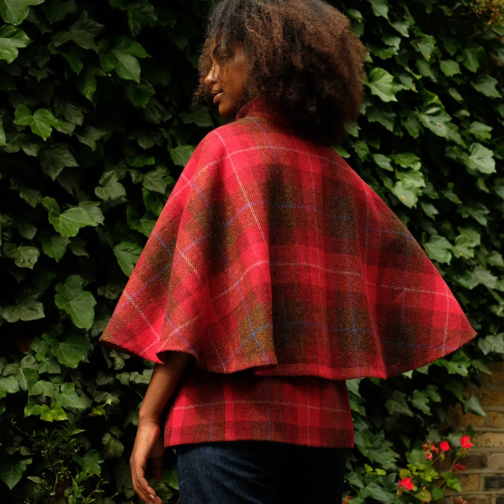 Harris Tweed Cape in Red