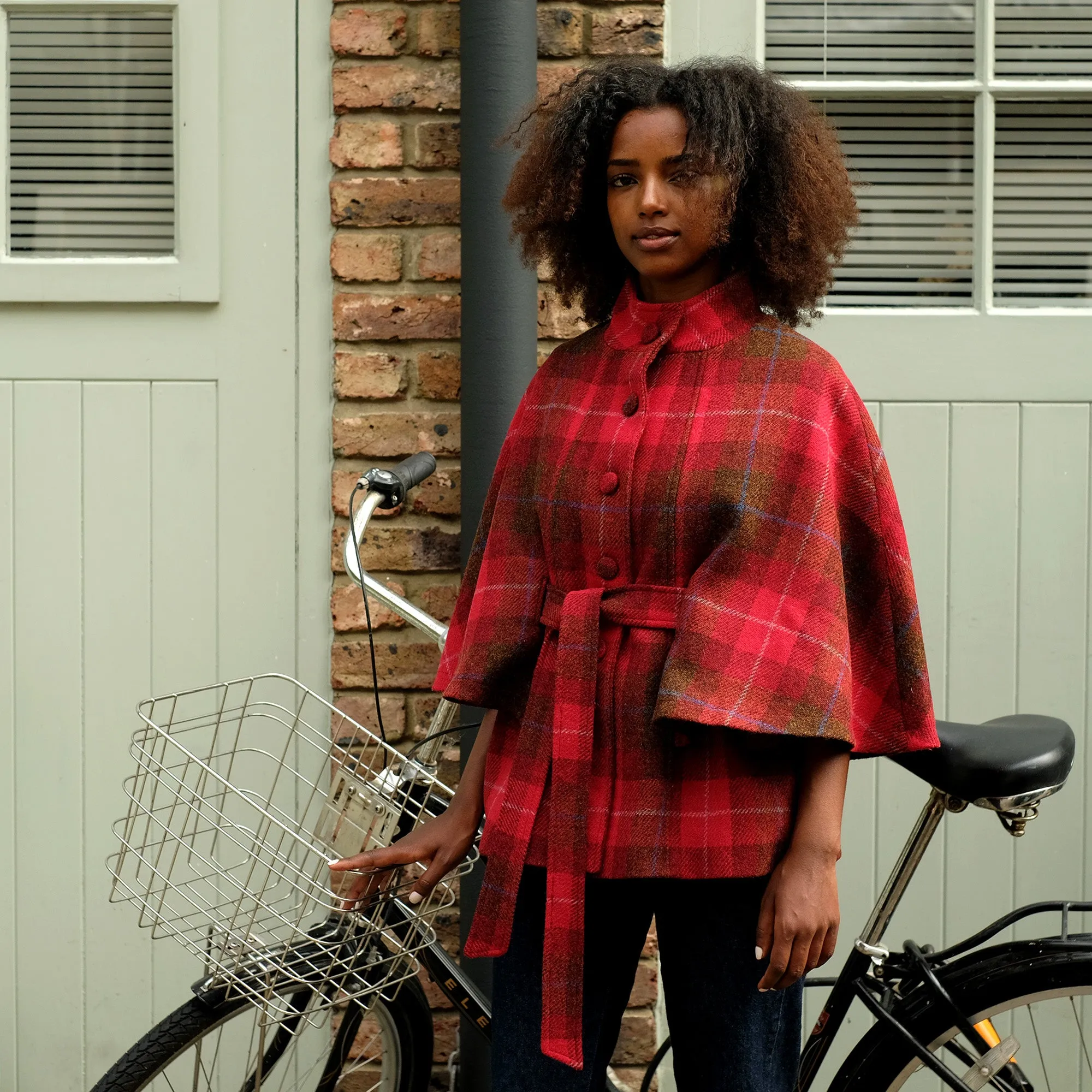 Harris Tweed Cape in Red