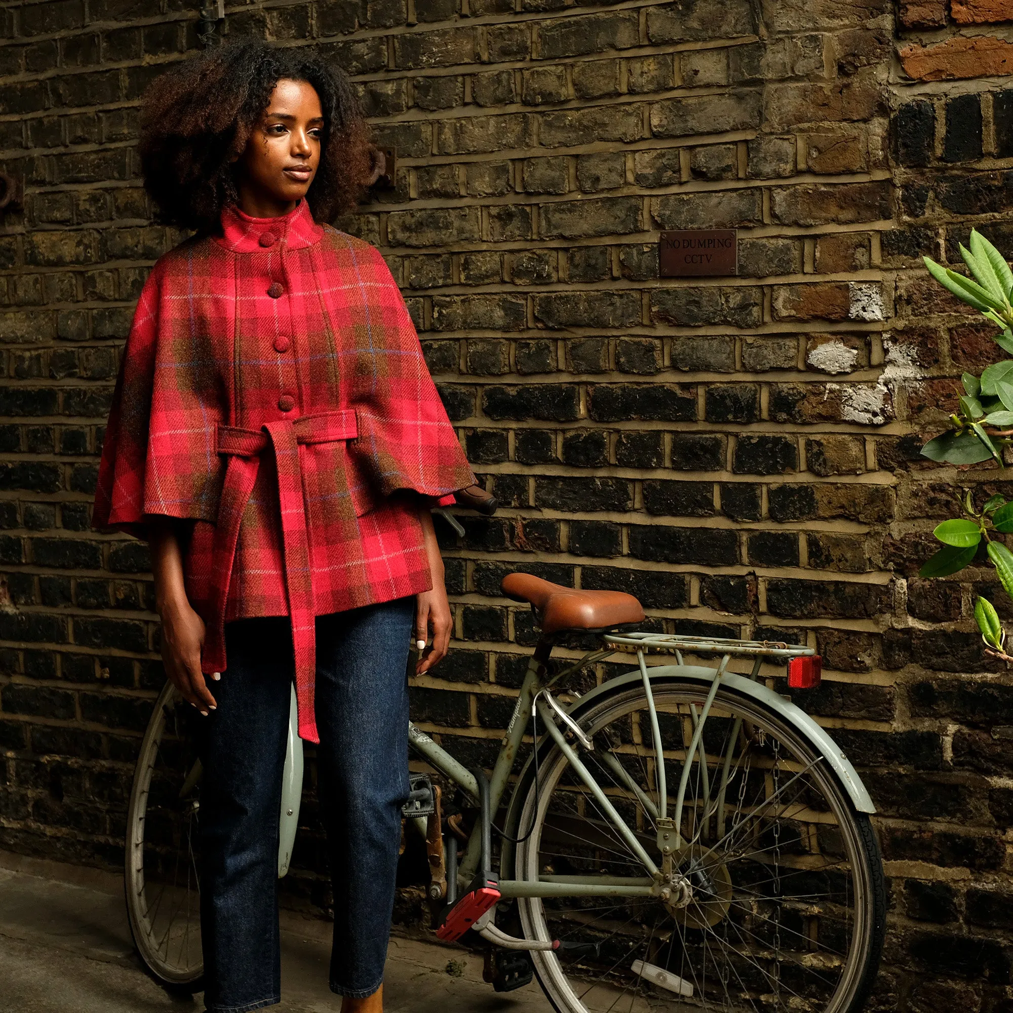 Harris Tweed Cape in Red