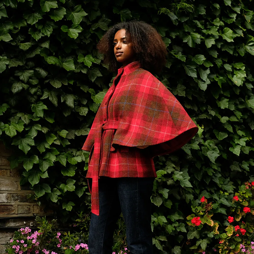 Harris Tweed Cape in Red