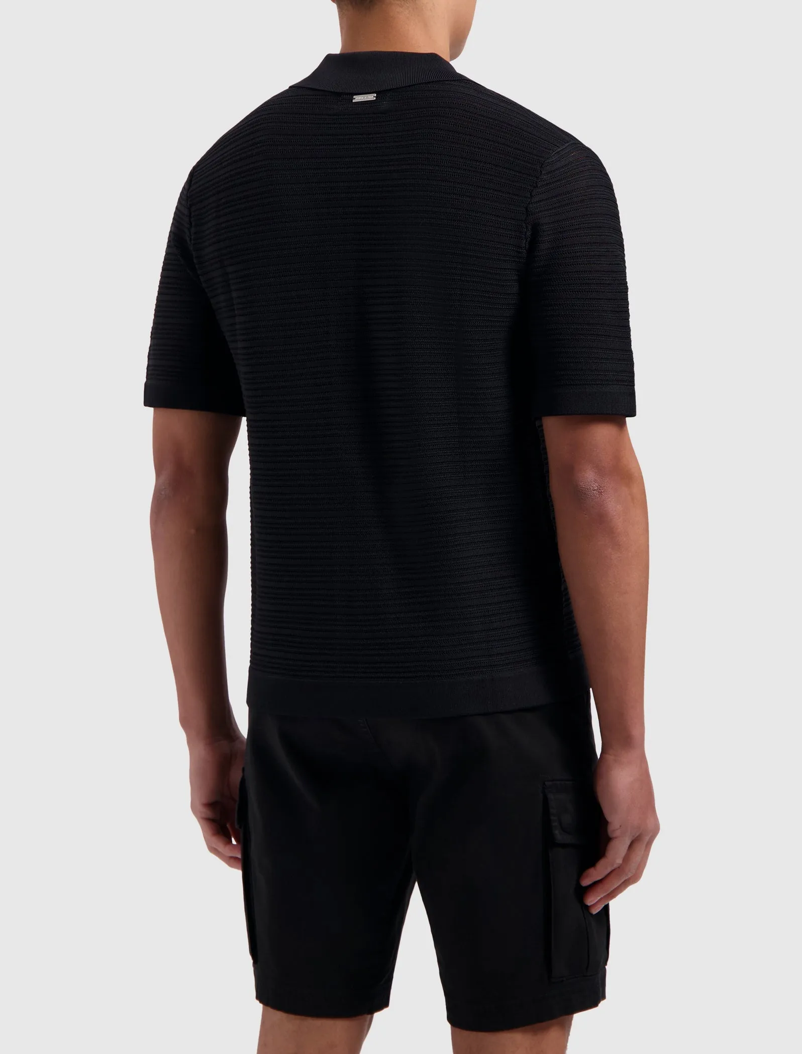 Horizontal Striped Knitwear Shirt | Black