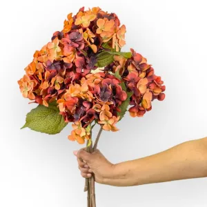 Hydrangea Dry Seeded Orange Artificial Flowers