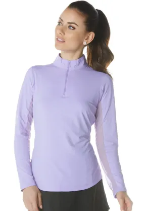 IBKUL Solid Zip Neck Riding Shirt