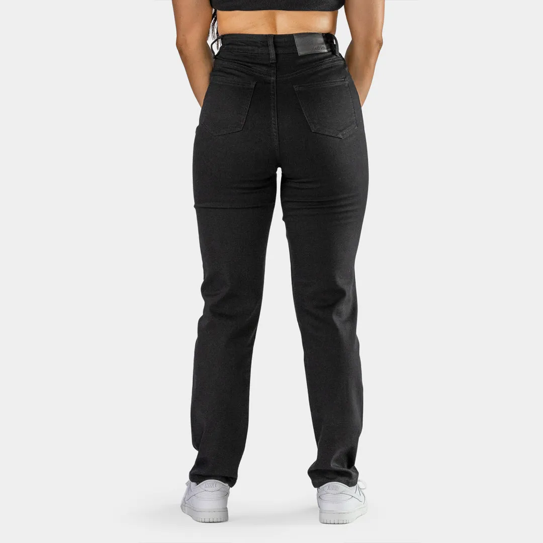 Impact High Waist Straight Leg Jeans - Black