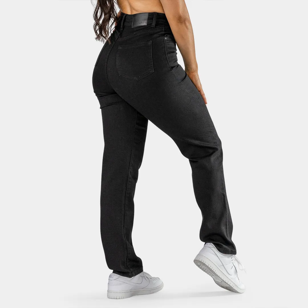 Impact High Waist Straight Leg Jeans - Black