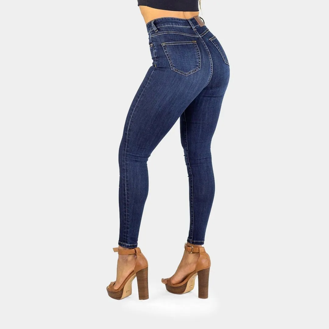 Impact High Waisted Skinny Jeans - Deep Indigo