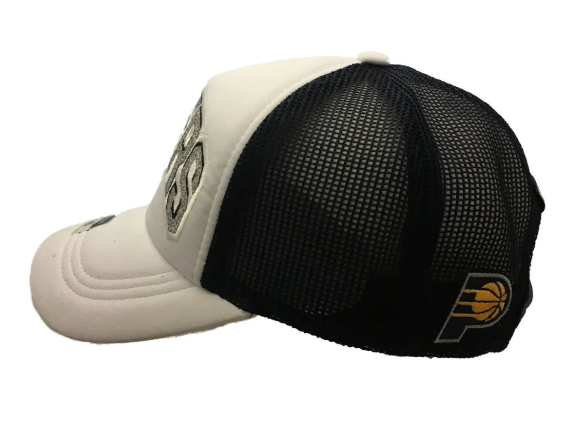 Indiana Pacers Adidas WOMENS White Adj Glitter Logo Mesh Snapback Hat Cap