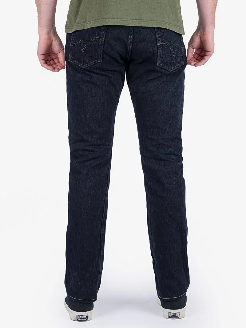 Iron Heart IH-888S-SLBOD 16oz Slubby Selvedge Denim Relaxed Tapered Cut Jeans - Indigo Overdyed Black