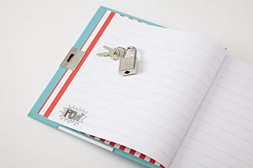 Jewelkeeper Rachel Ellen Designs Kids Locking Superhero Secret Diary, Lock Key Included