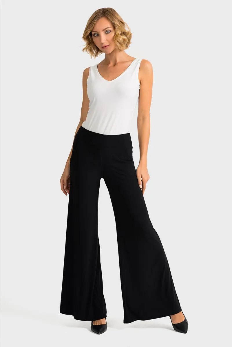 Joseph Ribkoff Black Slip-On Flared Leg Knit Pants 161096 VIP