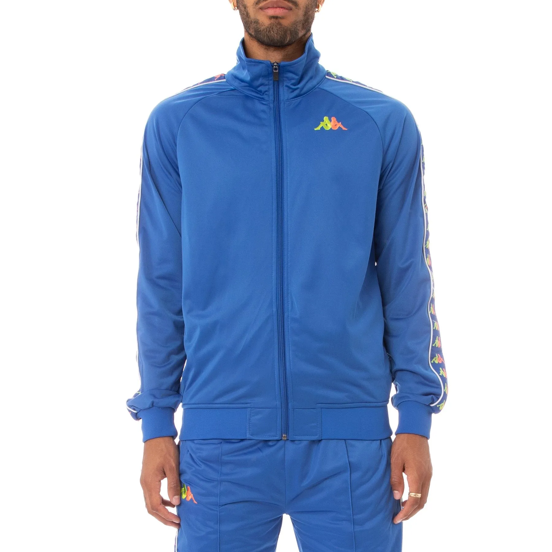 Kappa 222 BANDA CARAMBIE TRACKSUIT Men’s - BLUE LAPIS-GREEN LIME-ORANGE-GREY ASH