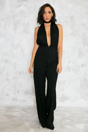 Key To My Heart Sleeveless Jumpsuit - Black