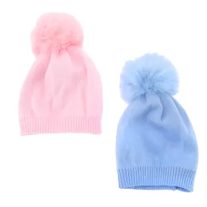 Kids Heat Control Beanie Soft Feel Thermal Lined Pom Pom