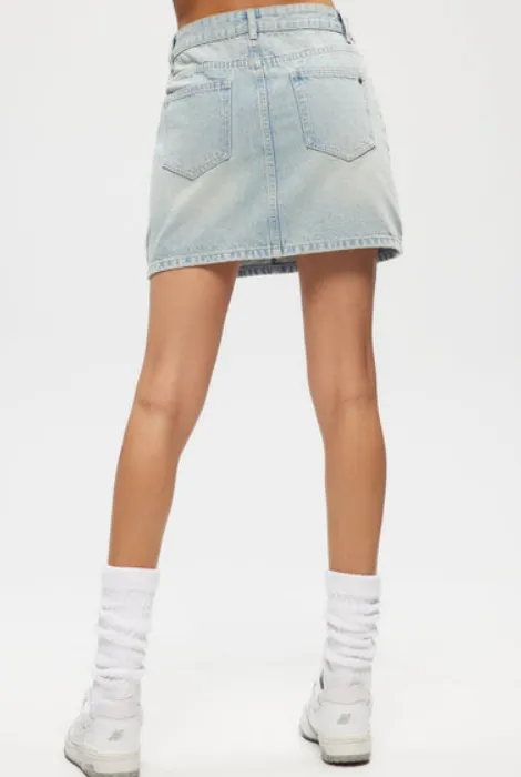 Kuwalla Tee Mini Denim Skirt Light Blue