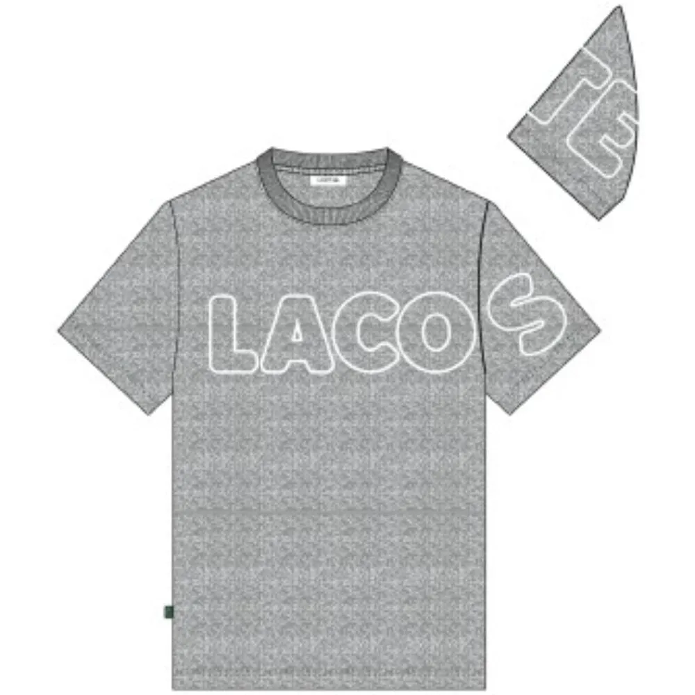 Lacoste Men's Heritage Branded Crew Neck Flecked Cotton T-Shirt