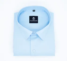 Light Blue Color Twitter Lining Blende Cotton Shirts For Men