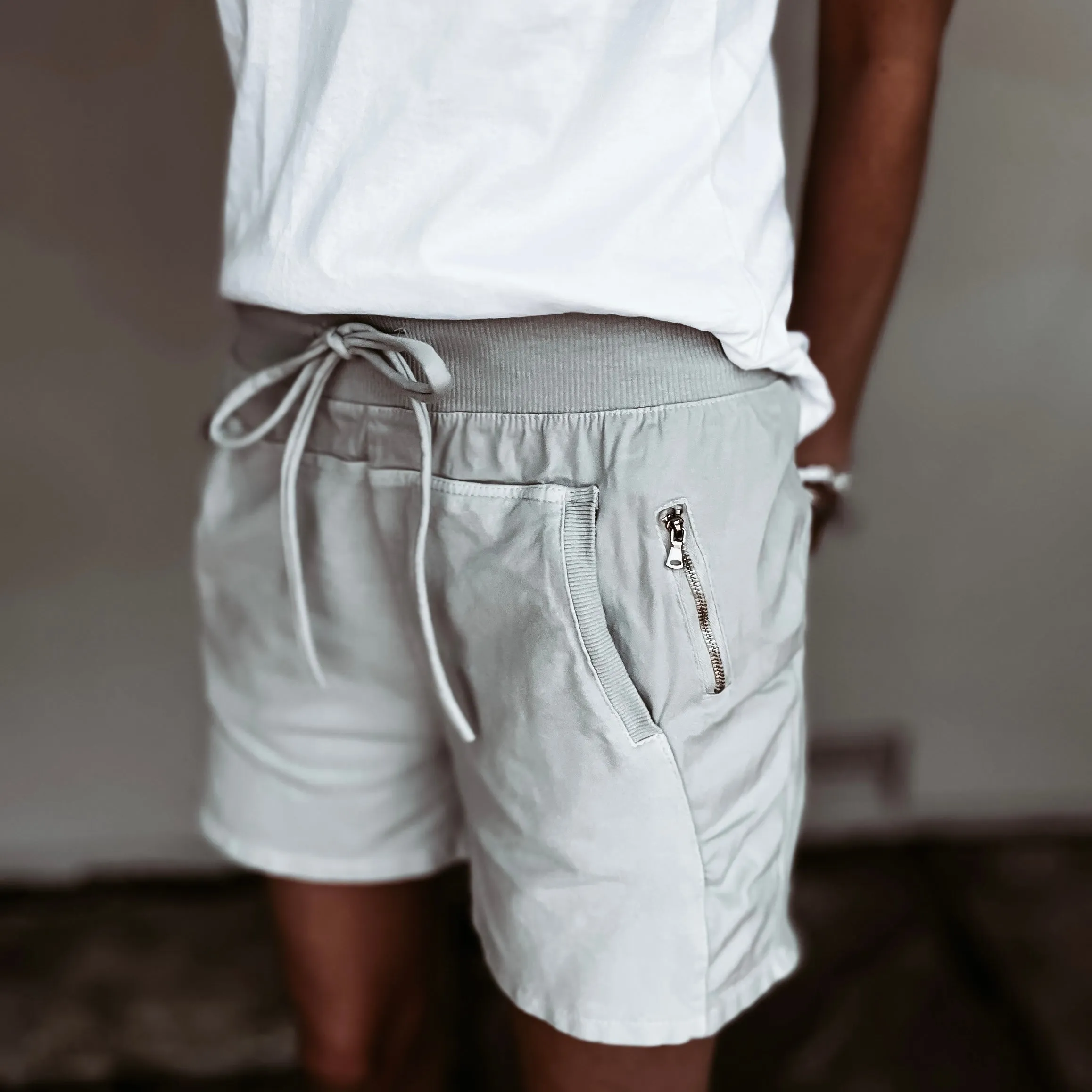 LIGHT GREY cotton ultimate jogger shorts *NEW*