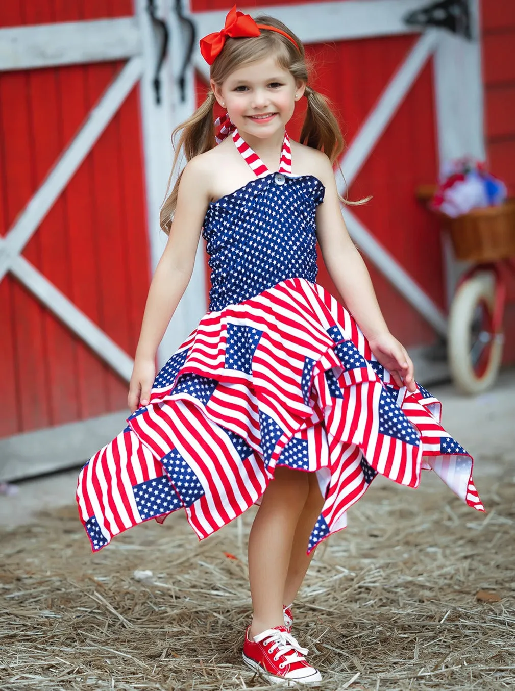 Lil' Miss America Flag Handkerchief Dress