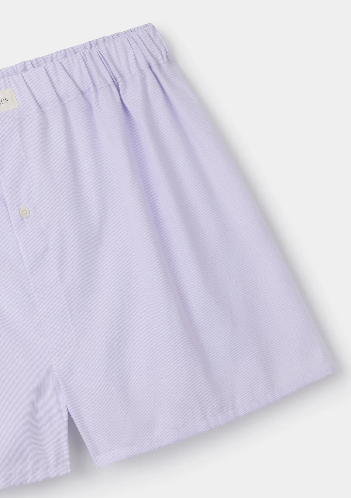 Lilac Fine Stripe Cotton Boxer Shorts