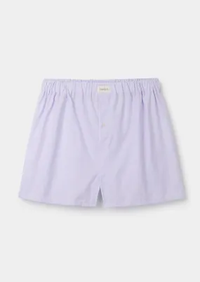 Lilac Fine Stripe Cotton Boxer Shorts