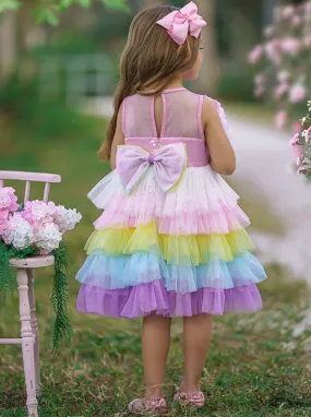 Little Cupcake Rainbow Layered Dress