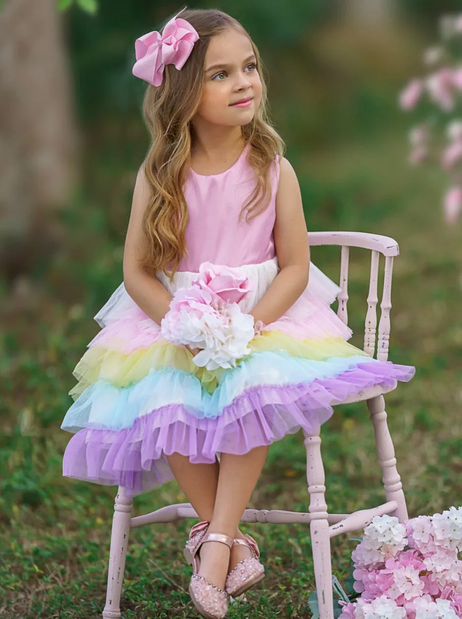 Little Cupcake Rainbow Layered Dress