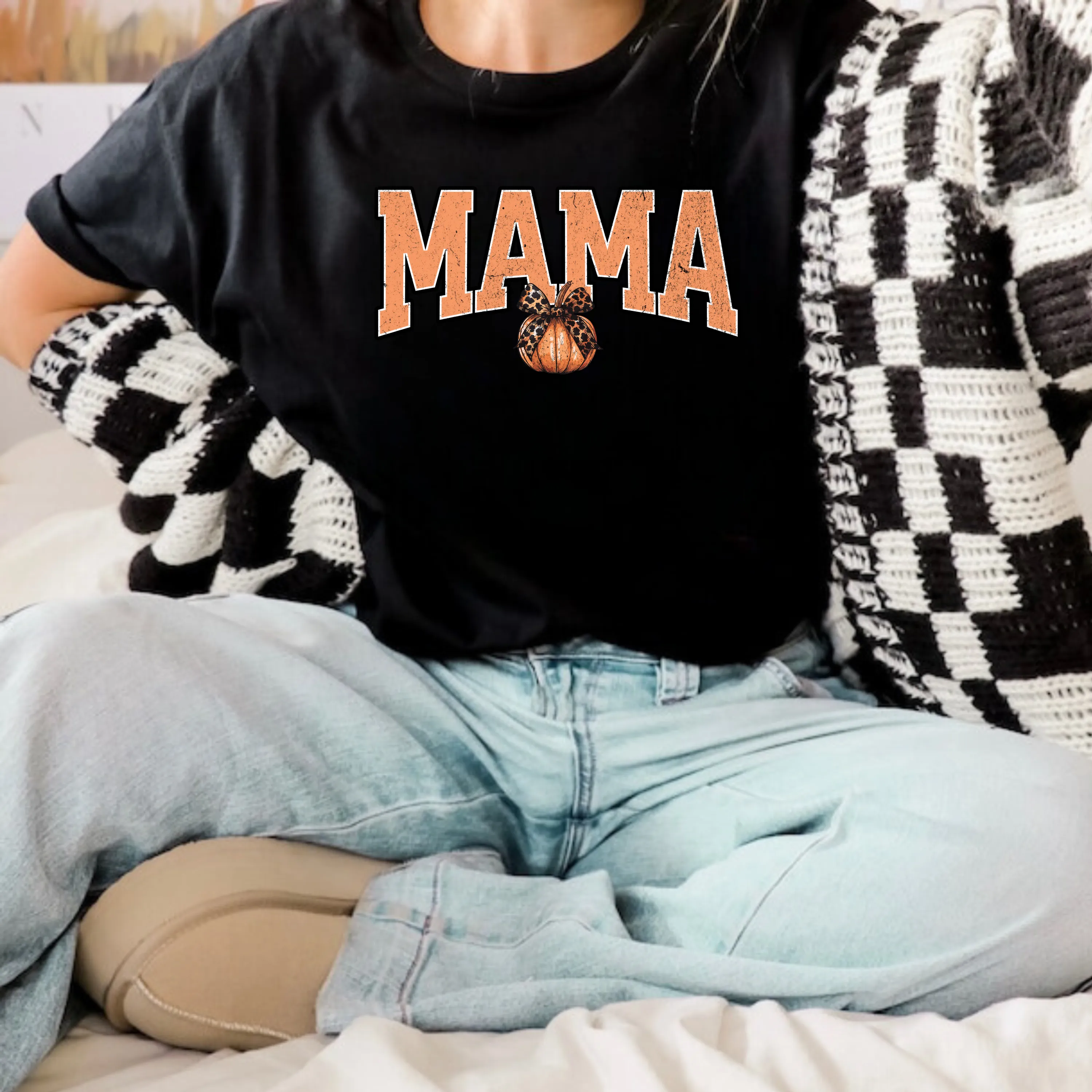 Mama Pumpkin With Bow Shirt