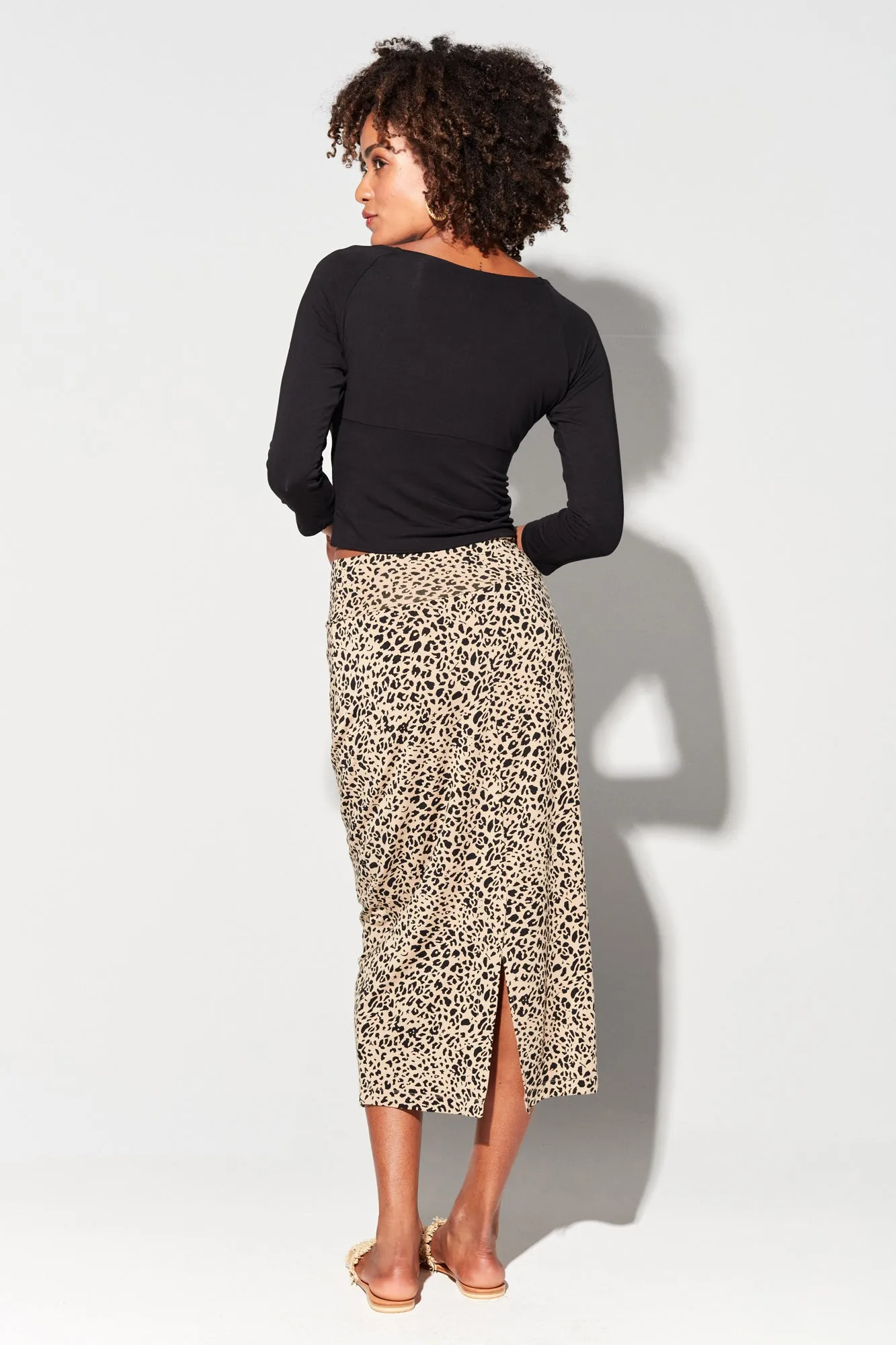 Maxi Bamboo Whitney Tube Skirt - Brown Leopard