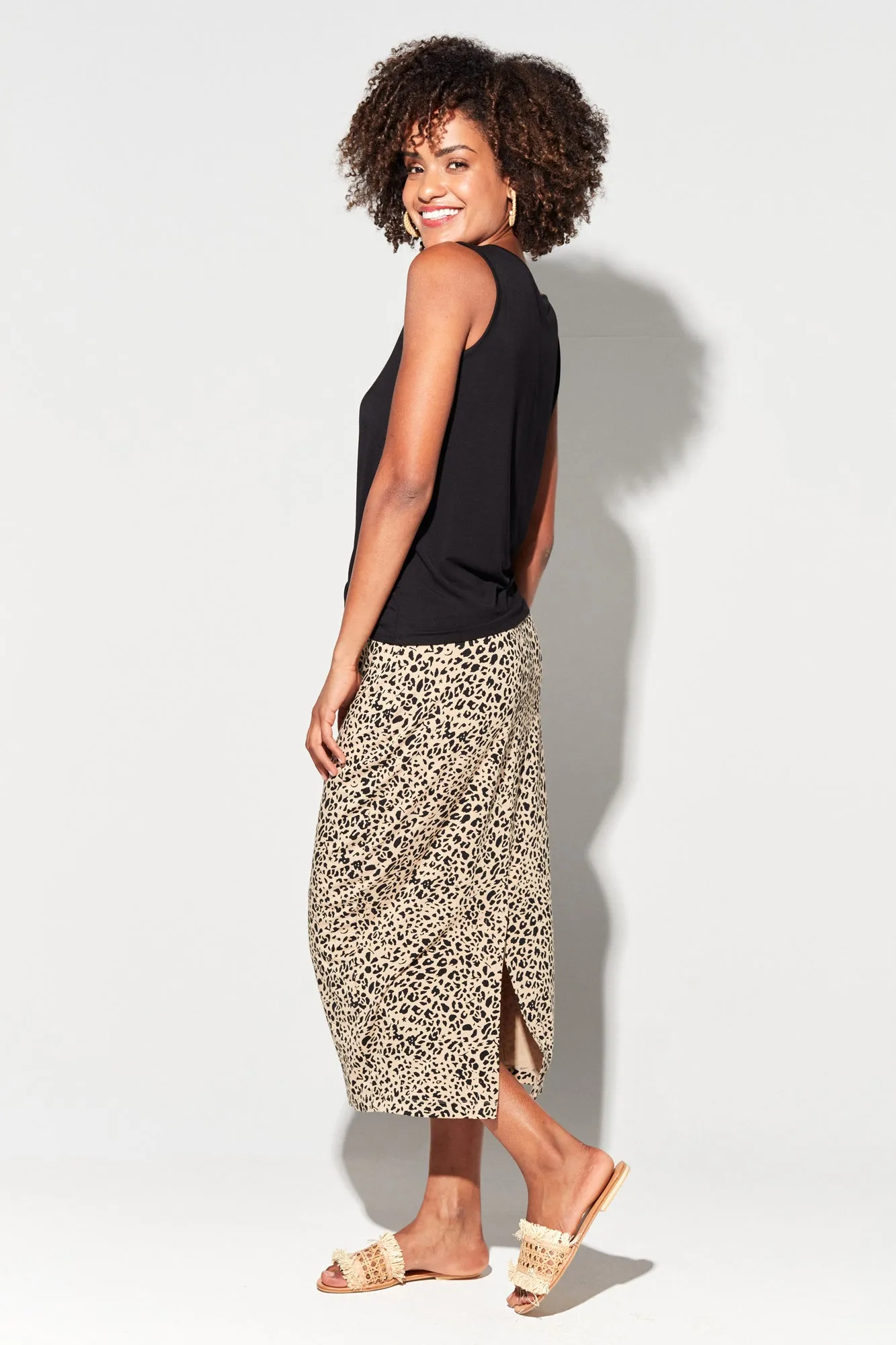 Maxi Bamboo Whitney Tube Skirt - Brown Leopard