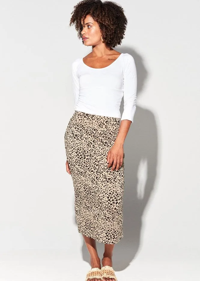 Maxi Bamboo Whitney Tube Skirt - Brown Leopard